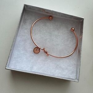 Rose Gold Cuff Bracelet Knot Y Initial Name Dainty Preppy Branded Fashion Gift
